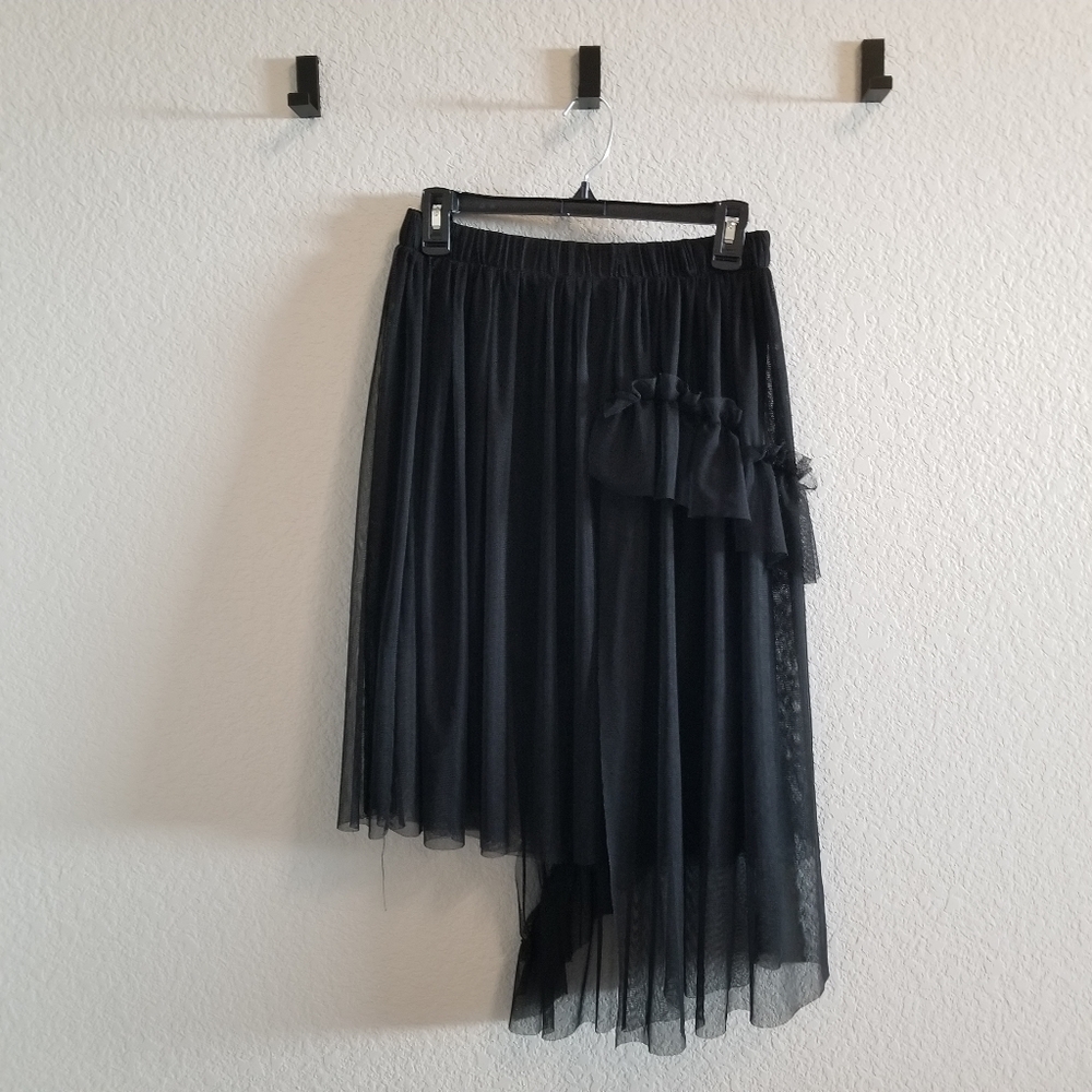 Asymmetrical tulle skirt